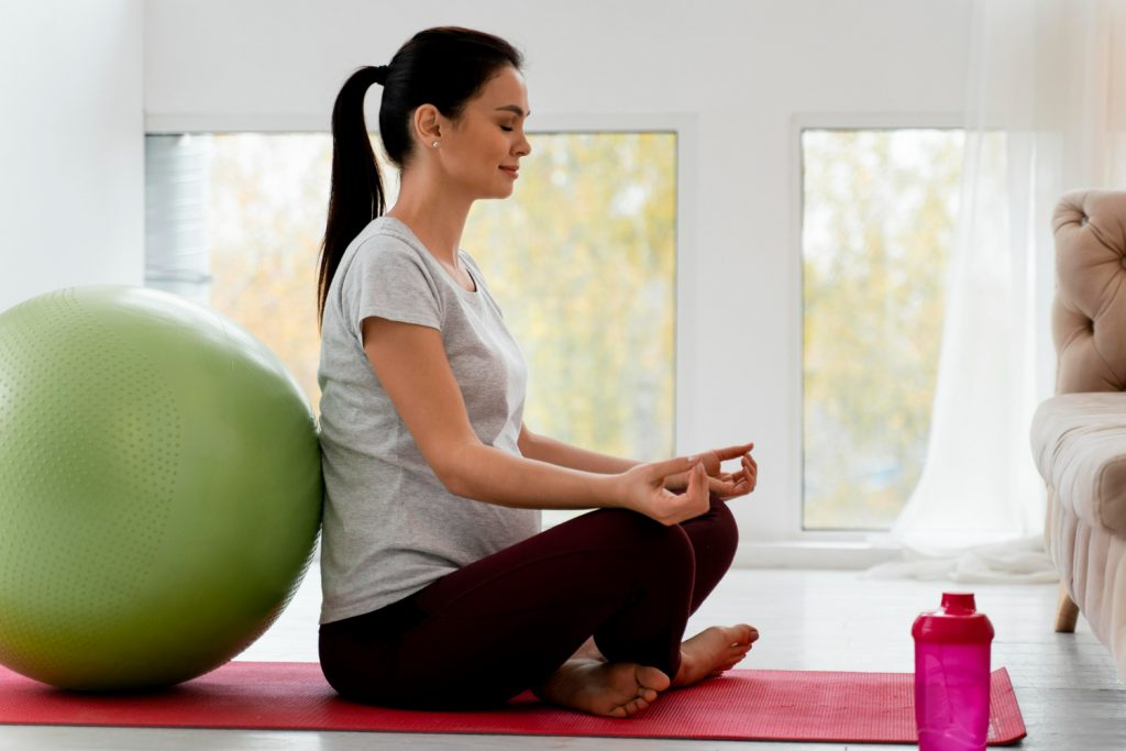 pregnant woman doing meditation