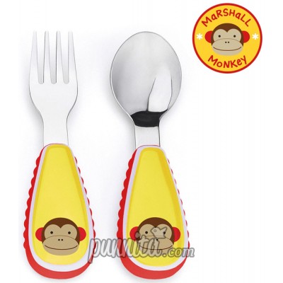 Skip Hop Zoo Tensils Fork & Spoon - Monkey