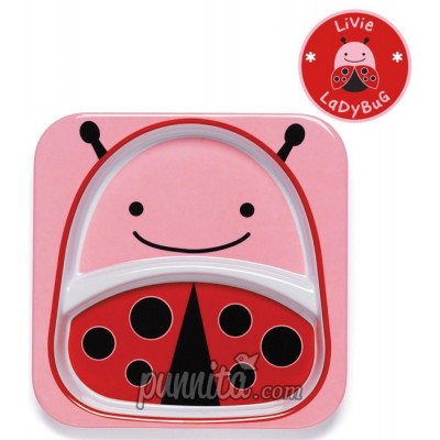 Skip Hop  Zoo Divided Plate Lady Bug Style 