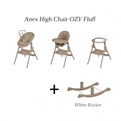 Anex HIGH CHAIR OZY โต๊ะทานข้าว 3 in 1 ปรับใช้งานได้คุ้มค่า - Ozy+RockerBase Fluff Anex HIGH CHAIR OZY โต๊ะทานข้าว 3 in 1 ปรับใช้งานได้คุ้มค่า - Ozy+RockerBase Fluff