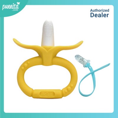 Ange Banana Teething Ring ยางกัด รูปกล้วย มือจับ วงกลม พร้อมคลิบหนีบติดเสื้อ คละสี
