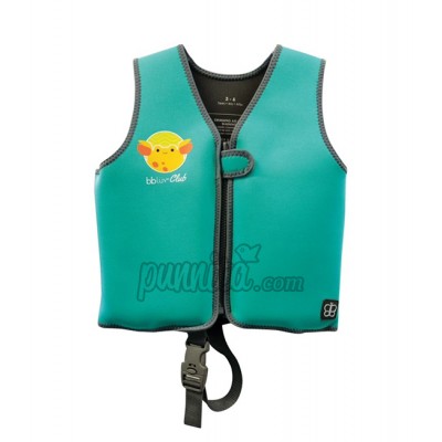 BBluv Näj  เสื้อชูชีพสําหรับว่ายน้ําพัฒนาจากแผ่นยางนีโอพรี 3-6 ปี - สีAqua