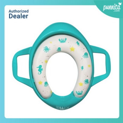 BBluv Pöti Toilet Seat for Potty Training - ที่เสริมชักโครกเด็กมีหูจับเเบบนิ่ม สี Aqua 