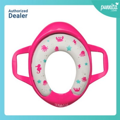 BBluv Pöti Toilet Seat for Potty Training - ที่เสริมชักโครกเด็กมีหูจับเเบบนิ่ม สี Pink