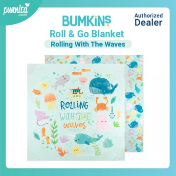 Bumkins Roll & Go Blanket ปูรอง ห่ม เช็ดตัวได้ในผืนเดียว - Rolling With The Waves