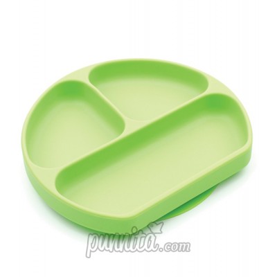 Bumkins Silicone Grip Dish GREEN - จานหลุมซิลิโคน