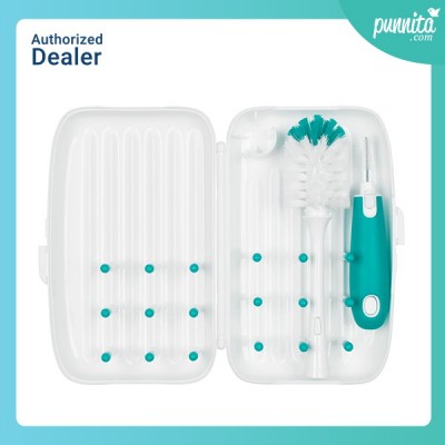 OXO Tot on-the-go drying rack & bottle brush Teal - แปรงล้างขวดนม แบบพกพา สีเขียว