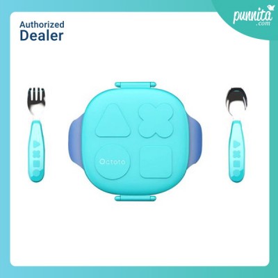 Octoto Bento Set เซตกล่องข้าวพร้อมช้อนส้อม สี Aqua Blue
