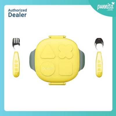 Octoto Bento Set เซตกล่องข้าวพร้อมช้อนส้อม สี Yellow Butter