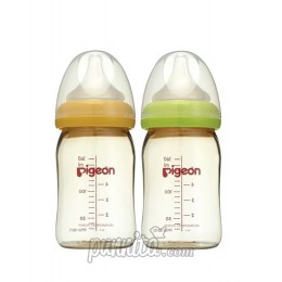  Pigeon ขวดนมสีชา 5 ออนซ์160ml เเพคคู่