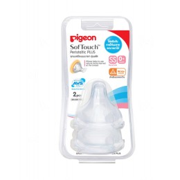 Pigeon จุกนม ขวดคอกว้าง รุ่นพลัส SIZE SS แรกเกิด แพค 2 ชิ้น