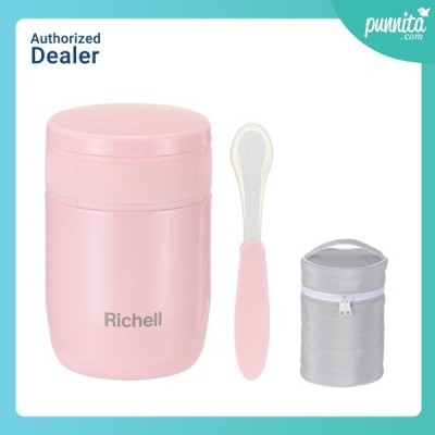 Richell กล่องถนอมอาหาร เก็บความร้อน/เย็น 350ml สีชมพู