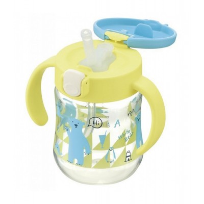 Richell แก้วหัดดูดสเต็ป 2 TLI Straw Bottle Mug Yellow