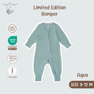New Collection !! Kaya Harper x Snow Owl เสื้อผ้าเด็ก ชุด Romper แขน-ขายาว (2 Way Zipper) 9-12/Aqua