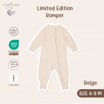 New Collection !! Kaya Harper x Snow Owl เสื้อผ้าเด็ก ชุด Romper แขน-ขายาว (2 Way Zipper) 6-9/Beige