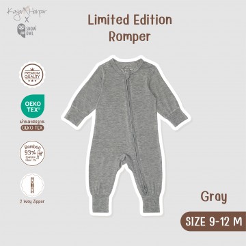 New Collection !! Kaya Harper x Snow Owl เสื้อผ้าเด็ก ชุด Romper แขน-ขายาว (2 Way Zipper) 9-12/Grey