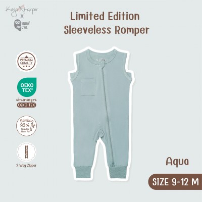New Collection !! Kaya Harper x Snow Owl เสื้อผ้าเด็ก ชุด Sleeveless Romper แขนกุด-ขายาว(2 Way Zipper)9-12/Aqua