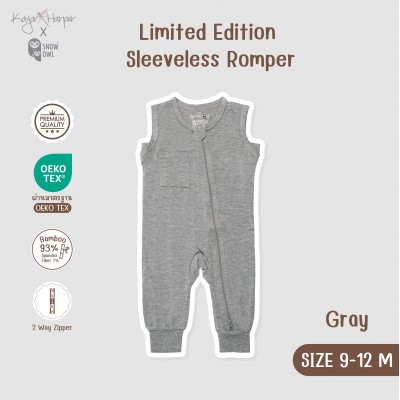 New Collection !! Kaya Harper x Snow Owl เสื้อผ้าเด็ก ชุด Sleeveless Romper แขนกุด-ขายาว(2 Way Zipper)9-12/Grey