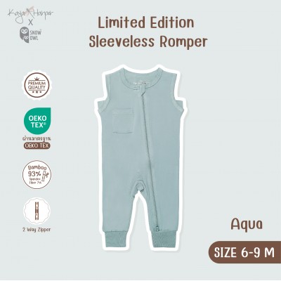 New Collection !! Kaya Harper x Snow Owl เสื้อผ้าเด็ก ชุด Sleeveless Romper แขนกุด-ขายาว(2 Way Zipper)6-9/Aqua