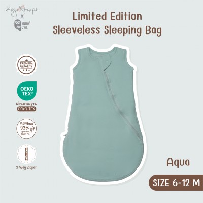 New Collection !! Kaya Harper x Snow Owl  Sleeveless Sleeping Bag ถุงนอนเด็ก(2 Way Zipper)6-12/Aqua