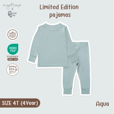 New Collection !! Kaya Harper x Snow owl ชุดนอนเด็ก แขน-ขายาว 4T(4Year)Aqua