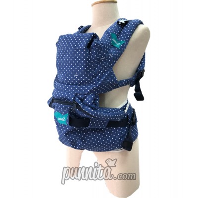 Punnita เป้อุ้มเด็ก  รุ่น XP [ World first Foam-free Hipseat ] สีน้ำเงินจุด
